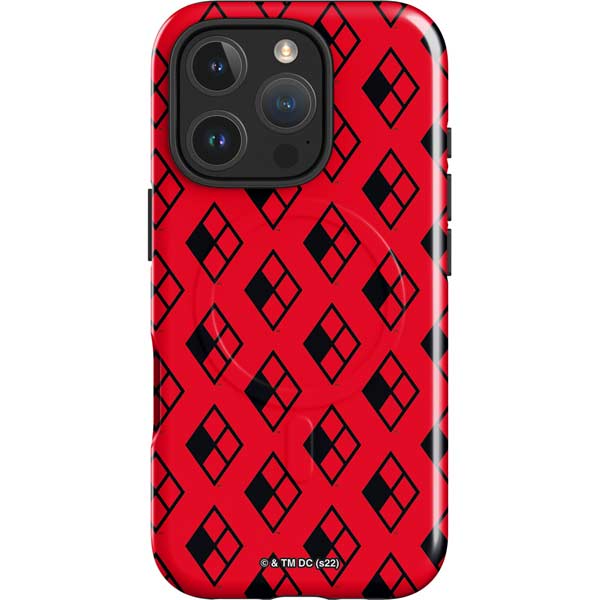 DC Comics Harley Quinn Logo Pattern iPhone 16 Pro Magsafe Impact Case