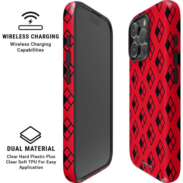DC Comics Harley Quinn Logo Pattern iPhone 16 Pro Magsafe Impact Case