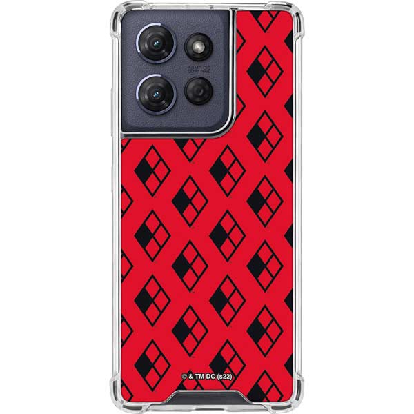 DC Comics Harley Quinn Logo Pattern Moto G 5G (2025) Clear Case