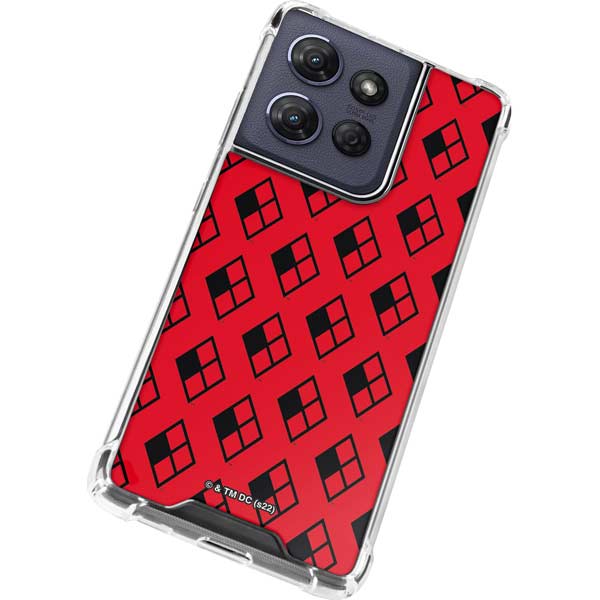 DC Comics Harley Quinn Logo Pattern Moto G 5G (2025) Clear Case