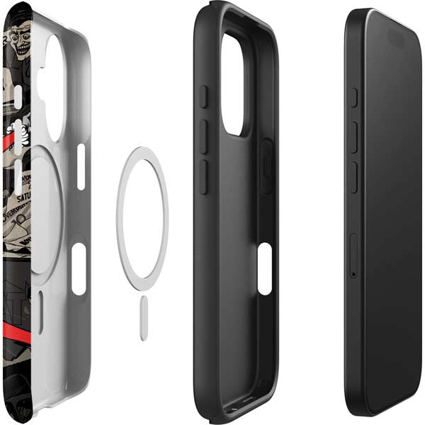 DC Comics Harley Quinn Vintage Action pose pattern iPhone 16 Plus Magsafe Impact Case