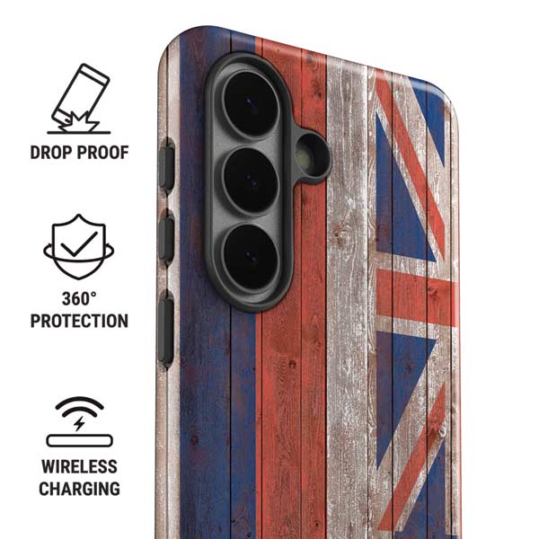 Hawaiian Flag Dark Wood Galaxy S26 Impact Case