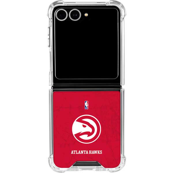 NBA Atlanta Hawks Distressed Galaxy Z Flip7 Clear Case