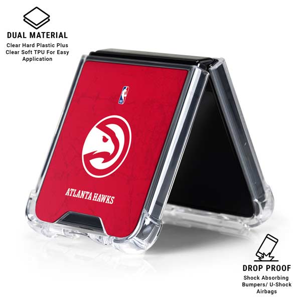 NBA Atlanta Hawks Distressed Galaxy Z Flip7 Clear Case