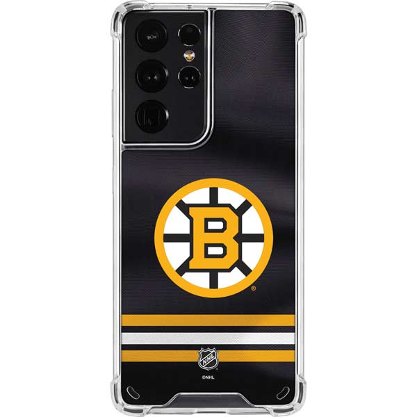 NHL Boston Bruins Home Jersey Galaxy S21 Ultra 5G Clear Case
