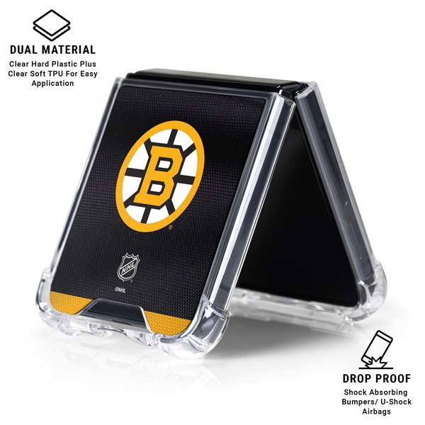NHL Boston Bruins Home Jersey Galaxy Z Flip6 Clear Case