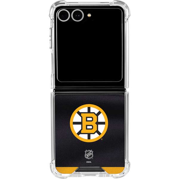 NHL Boston Bruins Home Jersey Galaxy Z Flip7 Clear Case