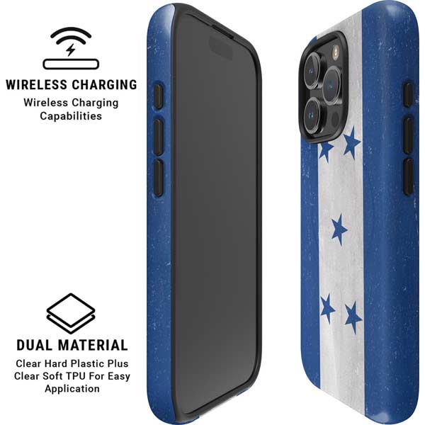 Honduras Flag Distressed iPhone 16 Pro Magsafe Impact Case