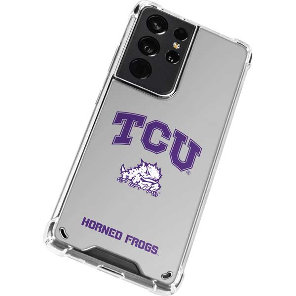 Texas Christian University Horned Frogs Logo Print Galaxy S21 Ultra 5G Clear Case
