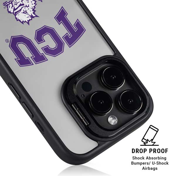 Texas Christian University Horned Frogs Logo Print iPhone 14 Pro Kickstand Case