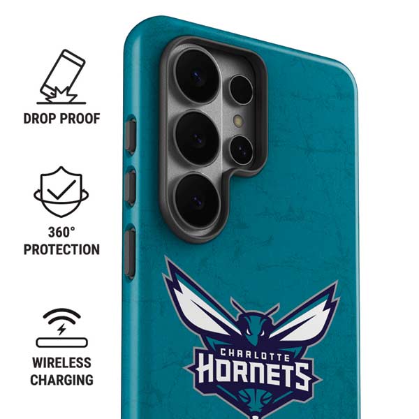 NBA Charlotte Hornets Distressed Galaxy S26 Ultra Impact Case