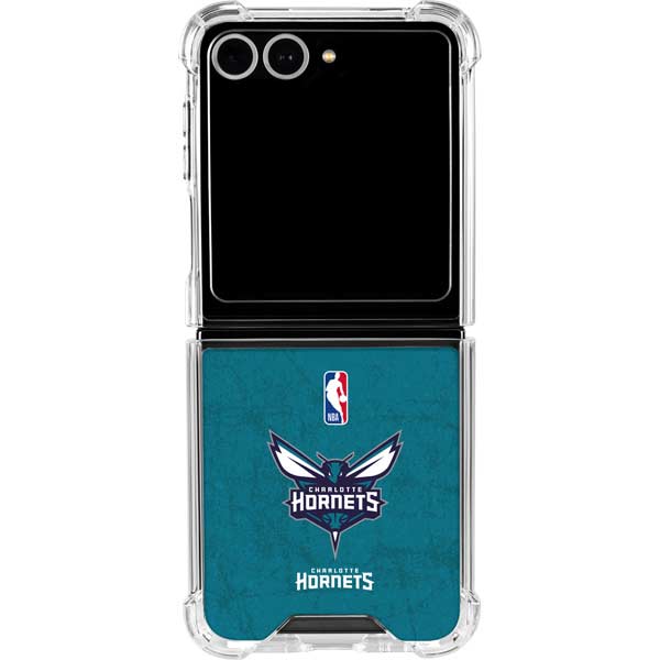 NBA Charlotte Hornets Distressed Galaxy Z Flip7 Clear Case
