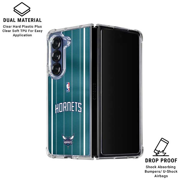 NBA Charlotte Hornets Jersey Galaxy Z Fold7 Clear Case