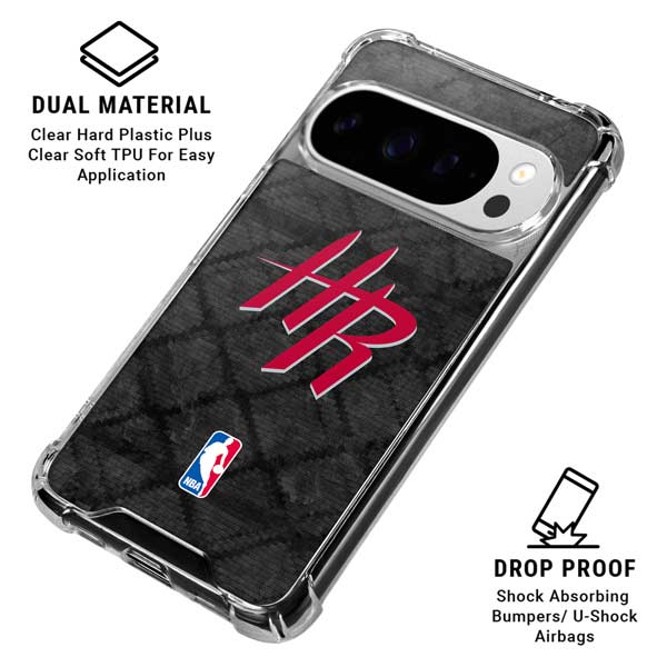 NBA Houston Rockets Dark Rust Google Pixel 10 Pro XL Clear Case