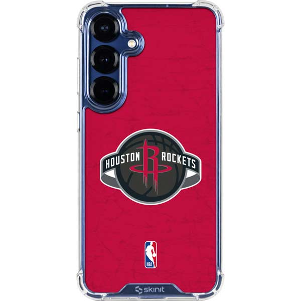 NBA Houston Rockets Distressed Galaxy S25 Plus Clear Case