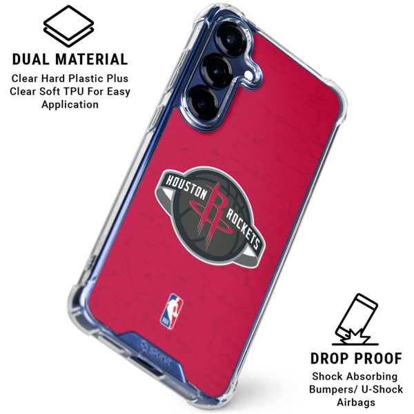 NBA Houston Rockets Distressed Galaxy S25 Plus Clear Case