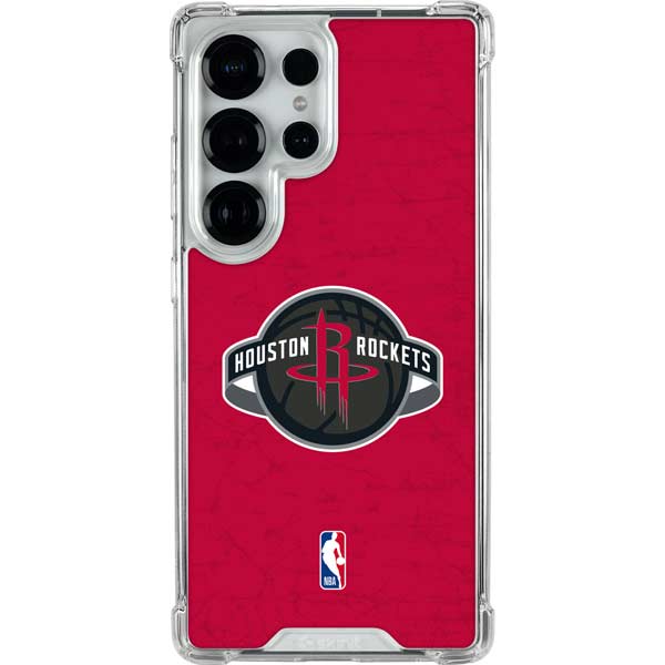 NBA Houston Rockets Distressed Galaxy S25 Ultra Clear Case