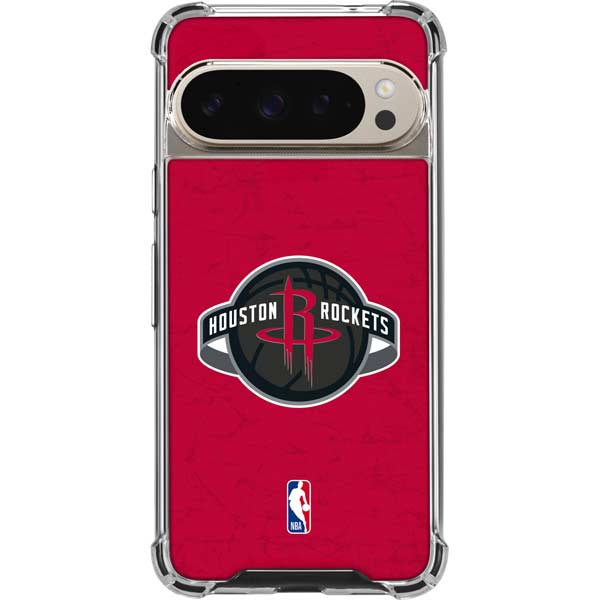 NBA Houston Rockets Distressed Google Pixel 9 Pro XL Clear Case