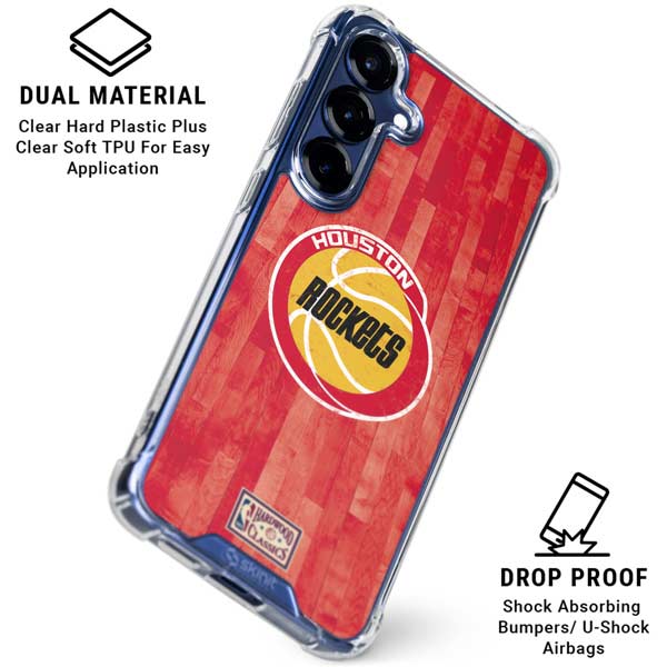 NBA Houston Rockets Hardwood Classics Galaxy S25 FE Clear Case