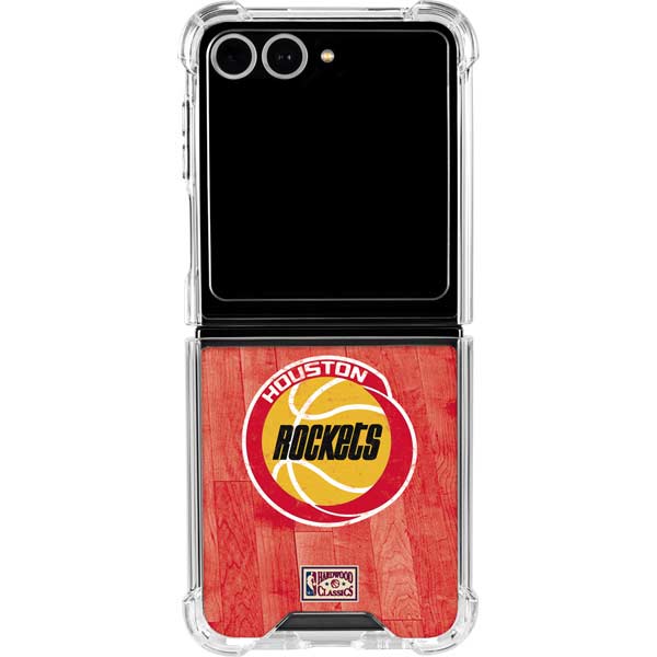 NBA Houston Rockets Hardwood Classics Galaxy Z Flip7 Clear Case