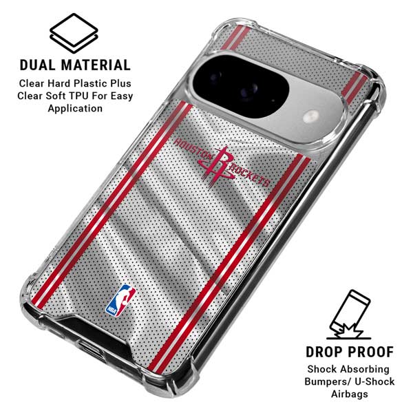 NBA Houston Rockets Home Jersey Google Pixel 10 Clear Case