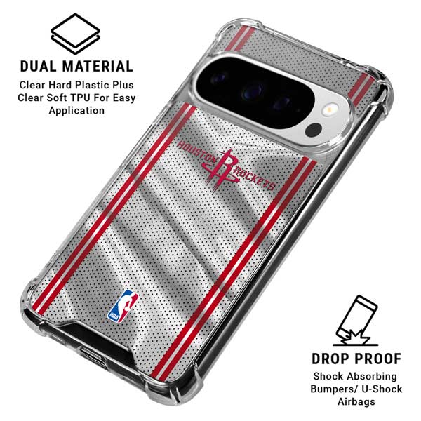 NBA Houston Rockets Home Jersey Google Pixel 10 Pro Clear Case