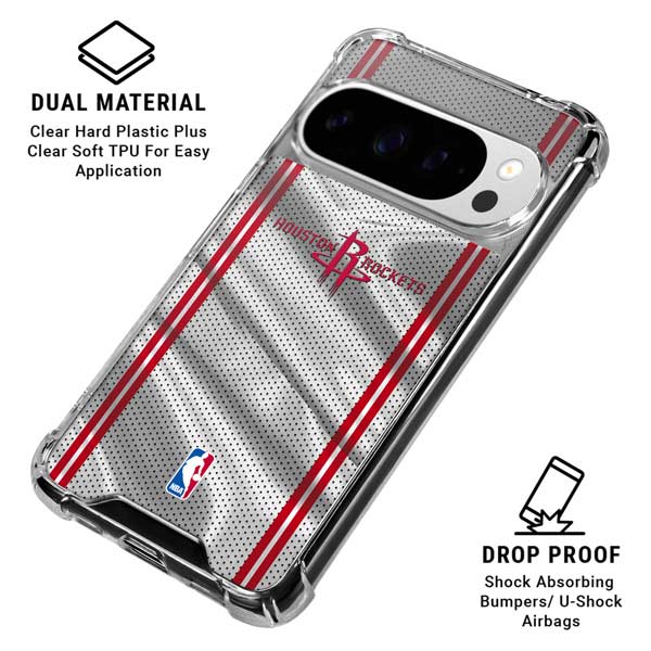 NBA Houston Rockets Home Jersey Google Pixel 10 Pro XL Clear Case