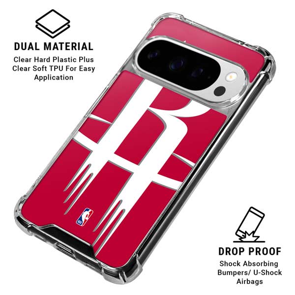 NBA Houston Rockets Large Logo Google Pixel 10 Pro Clear Case