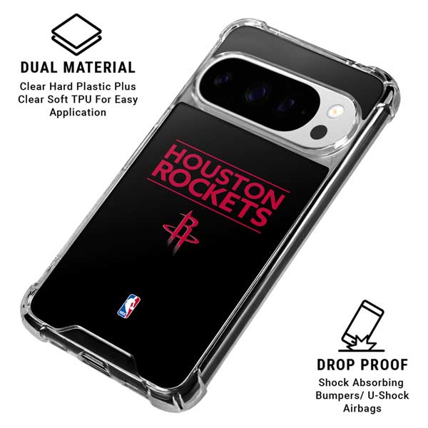 NBA Houston Rockets Standard - Black Google Pixel 10 Pro Clear Case