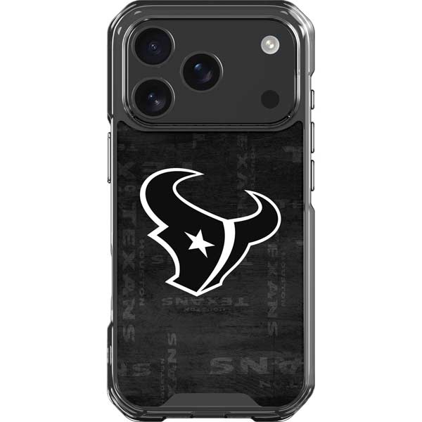 NFL Houston Texans Black & White iPhone 17 Pro Clear Case