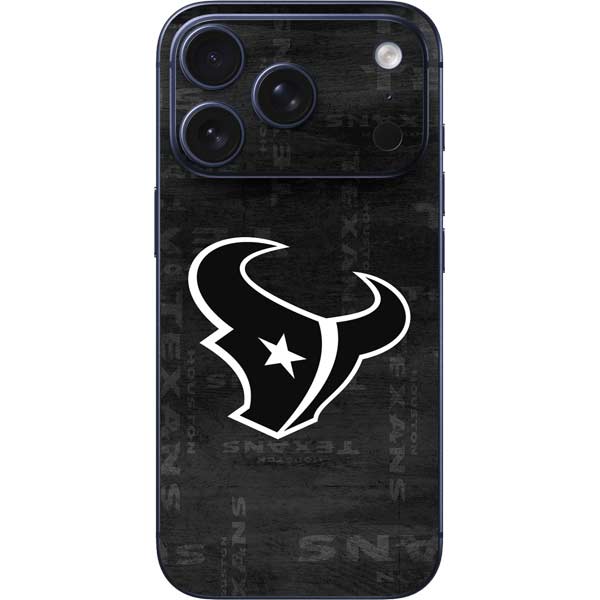 NFL Houston Texans Black & White iPhone 17 Pro Max Skin