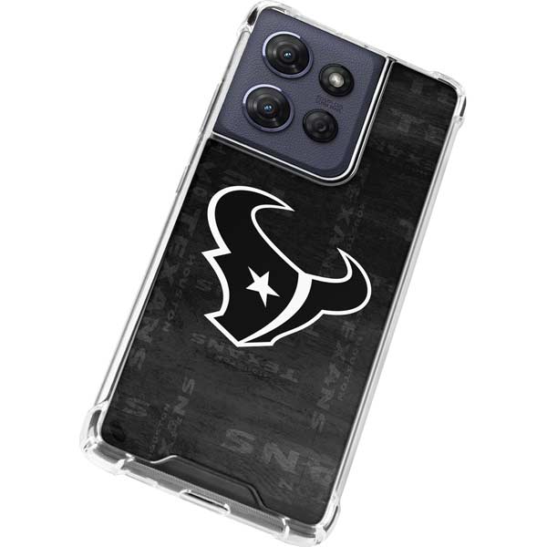 NFL Houston Texans Black & White Moto G Play 5G (2025) Clear Case