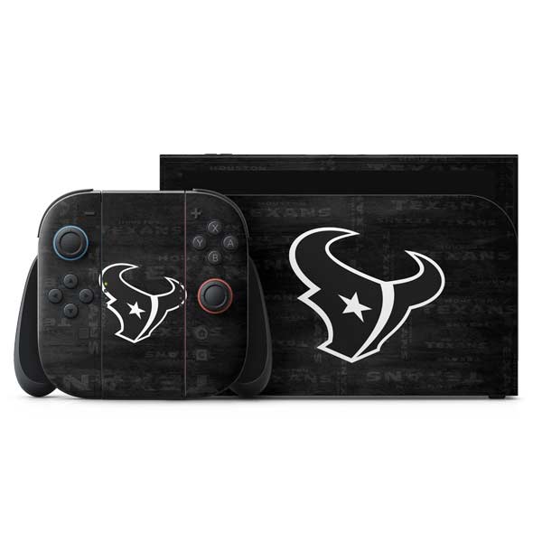 NFL Houston Texans Black & White Nintendo Switch 2 (2025) with Joy-Con Skin