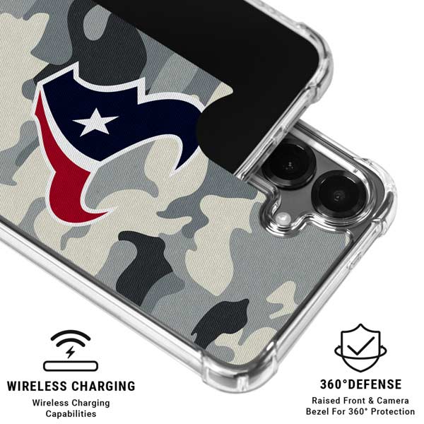 NFL Houston Texans Camo Galaxy S26 Clear Case