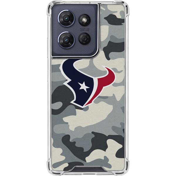 NFL Houston Texans Camo Moto G Play 5G (2025) Clear Case