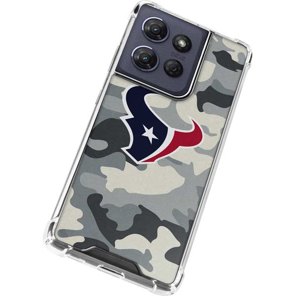 NFL Houston Texans Camo Moto G Play 5G (2025) Clear Case