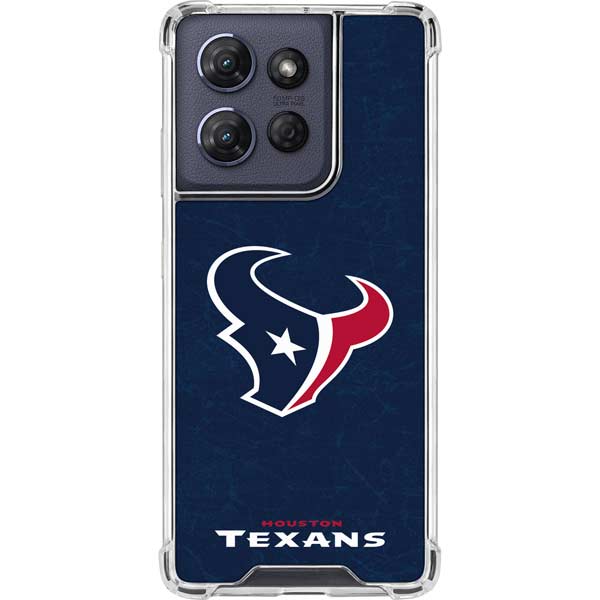 NFL Houston Texans Distressed Moto G Play 5G (2025) Clear Case