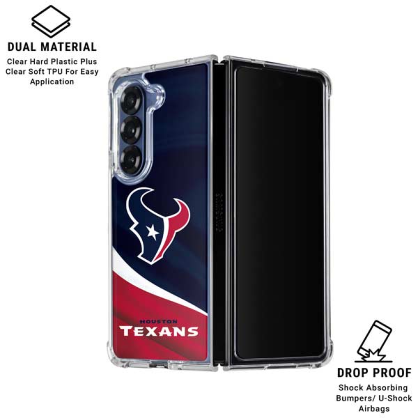 NFL Houston Texans Galaxy Z Fold7 Clear Case