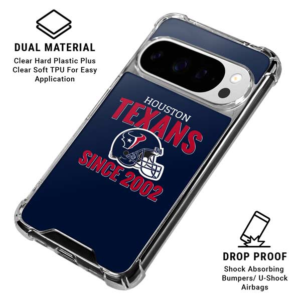NFL Houston Texans Helmet Google Pixel 10 Pro Clear Case