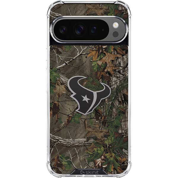 NFL Houston Texans Realtree Xtra Green Camo Google Pixel 10 Pro XL Clear Case