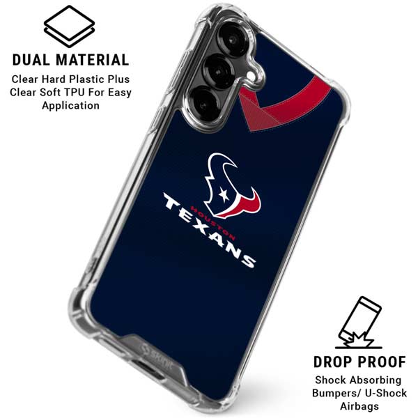 NFL Houston Texans Team Jersey Galaxy S26 Plus Clear Case