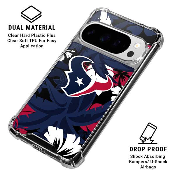 NFL Houston Texans Tropical Print Google Pixel 10 Pro XL Clear Case