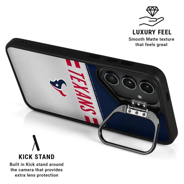 NFL Houston Texans White Striped Galaxy S26 Plus Kickstand Case