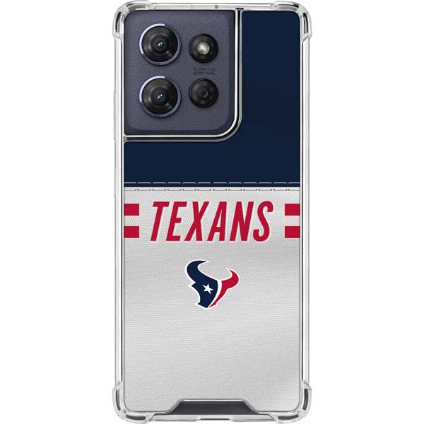NFL Houston Texans White Striped Moto G Play 5G (2025) Clear Case