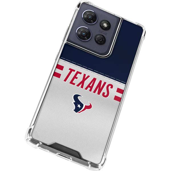 NFL Houston Texans White Striped Moto G Play 5G (2025) Clear Case