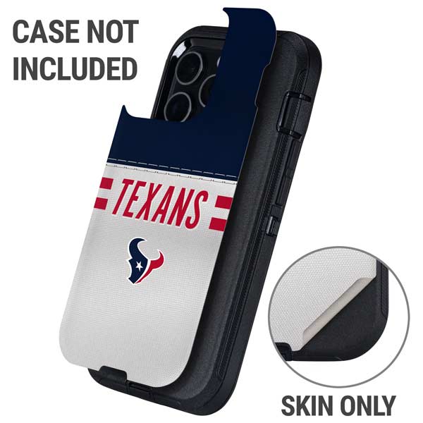 NFL Houston Texans White Striped Otterbox Defender iPhone Skin