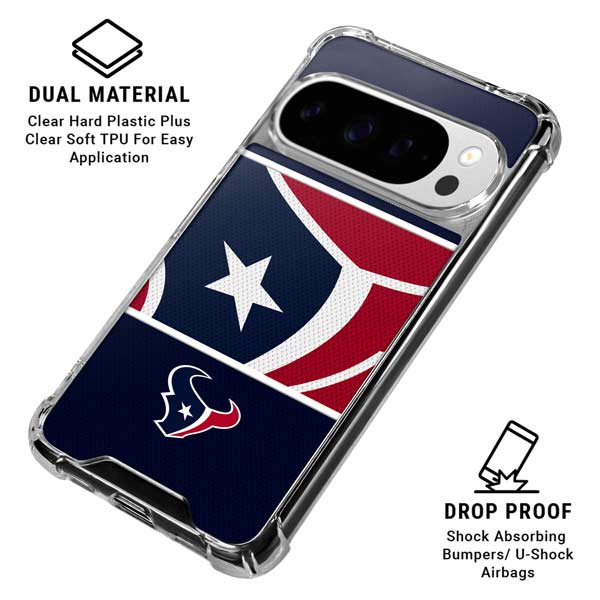 NFL Houston Texans Zone Block Google Pixel 10 Pro XL Clear Case