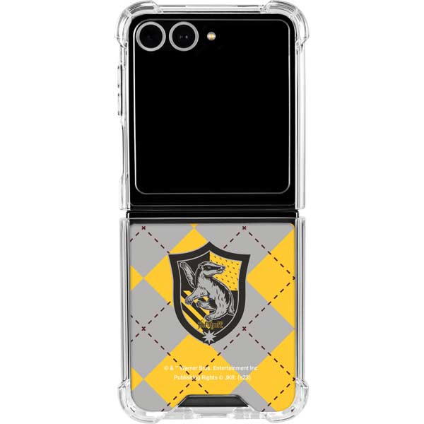 Wizarding World Harry Potter Hufflepuff Crest Galaxy Z Flip7 Clear Case