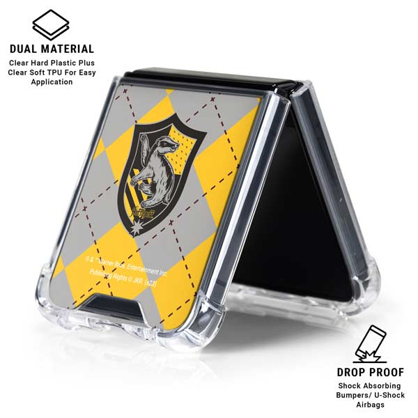 Wizarding World Harry Potter Hufflepuff Crest Galaxy Z Flip7 Clear Case