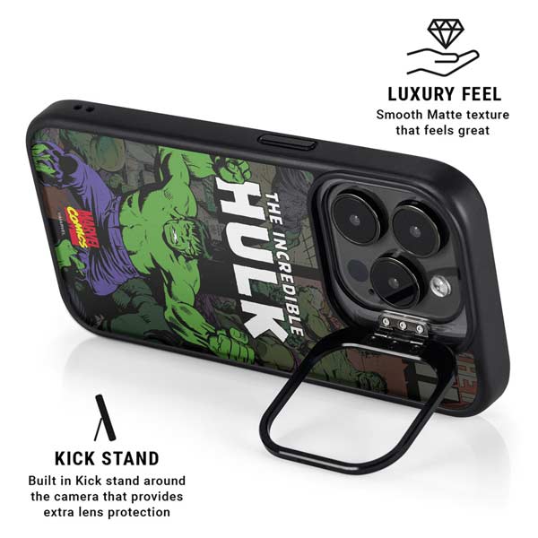 Marvel Classic Comics Hulk Fighter Vintage iPhone 14 Pro Max Kickstand Case